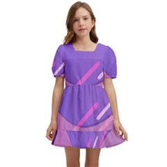 Colorful Labstract Wallpaper Theme Kids  Short Sleeve Dolly Dress by Apen