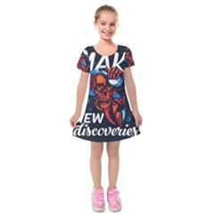 Make Devil Discovery  Kids  Short Sleeve Velvet Dress by Saikumar