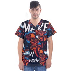 Make Devil Discovery  Men s V-neck Scrub Top