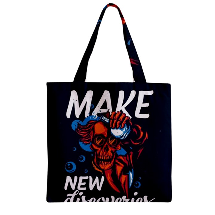 Make devil discovery  Zipper Grocery Tote Bag