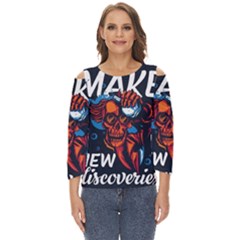 Make Devil Discovery  Cut Out Wide Sleeve Top