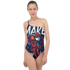 Make Devil Discovery  Classic One Shoulder Swimsuit