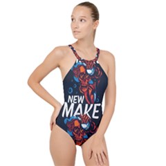 Make Devil Discovery  High Neck One Piece Swimsuit by Saikumar