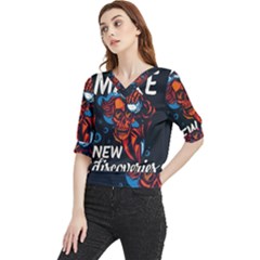 Make Devil Discovery  Quarter Sleeve Blouse