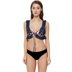 Make Devil Discovery  Low Cut Ruffle Edge Bikini Top by Saikumar