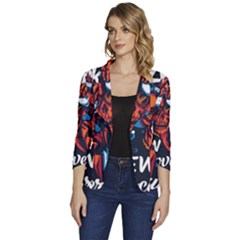 Make Devil Discovery  Women s One-button 3/4 Sleeve Short Jacket