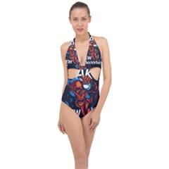 Dont Fear Halter Front Plunge Swimsuit by Saikumar