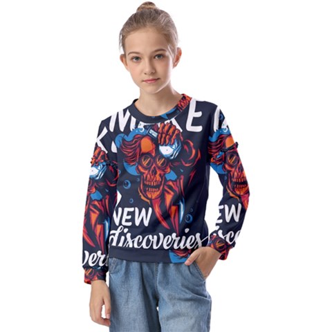 Dont Fear Kids  Long Sleeve T-shirt With Frill  by Saikumar