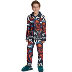 Dont Fear Kids  Long Sleeve Velvet Pajamas Set by Saikumar