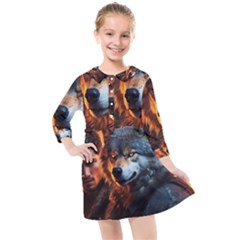 Be Dare For Everything Kids  Quarter Sleeve Shirt Dress by Saikumar