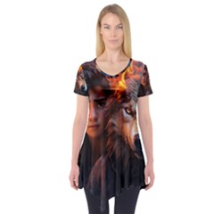 Be Fearless Short Sleeve Tunic  by Saikumar