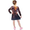 Be fearless Kids  Long Sleeve Velvet Dress View2