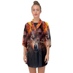 Be Fearless Half Sleeve Chiffon Kimono