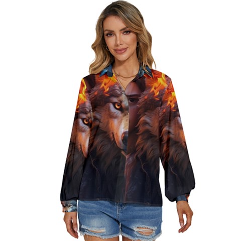 Be Fearless Women s Long Sleeve Button Up Shirt by Saikumar