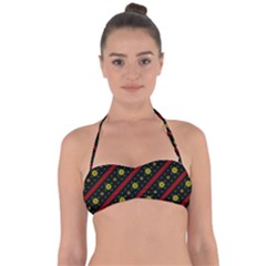 Background Pattern Texture Design Tie Back Bikini Top by Jatiart