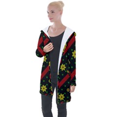 Background Pattern Texture Design Longline Hooded Cardigan by Jatiart