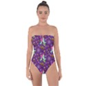 Pumpkin Ghost Skeleton Pattern Tie Back One Piece Swimsuit View1