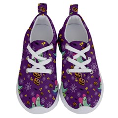 Pumpkin Ghost Skeleton Pattern Running Shoes by Jatiart