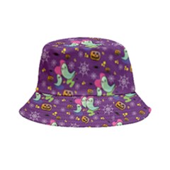 Pumpkin Ghost Skeleton Pattern Bucket Hat by Jatiart