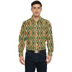 Pattern Design Vintage Abstract Men s Long Sleeve  Shirt by Jatiart