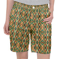 Pattern Design Vintage Abstract Women s Pocket Shorts