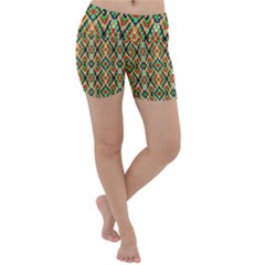 Pattern Design Vintage Abstract Lightweight Velour Yoga Shorts by Jatiart