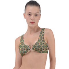 Pattern Design Vintage Abstract Ring Detail Bikini Top by Jatiart