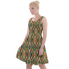 Pattern Design Vintage Abstract Knee Length Skater Dress by Jatiart