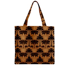 Camel Palm Tree Patern Zipper Grocery Tote Bag by Jatiart