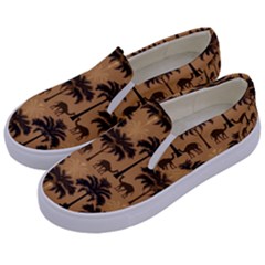 Peacock Feathers Kids  Canvas Slip Ons by Jatiart