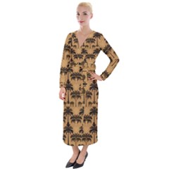 Cat Jigsaw Puzzle Velvet Maxi Wrap Dress by Jatiart