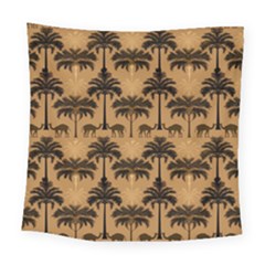 Camel Palm Tree Patern Square Tapestry (large)