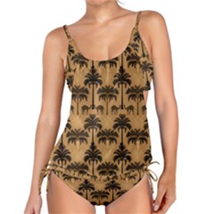 Camel Palm Tree Patern Tankini Set