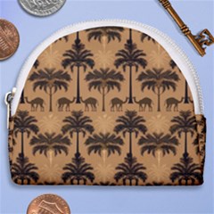 Camel Palm Tree Patern Horseshoe Style Canvas Pouch by Jatiart