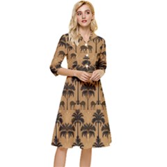 Peacock Feathers Classy Knee Length Dress by Jatiart