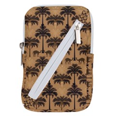 Camel Palm Tree Patern Belt Pouch Bag (large) by Jatiart