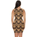 Peacock Feathers Draped Bodycon Dress View4