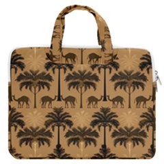 Camel Palm Tree Patern Macbook Pro 13  Double Pocket Laptop Bag by Jatiart