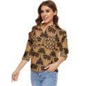 Cat Jigsaw Puzzle Women s Quarter Sleeve Pocket Shirt View3