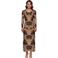 Cat Jigsaw Puzzle Long Sleeve Longline Maxi Dress