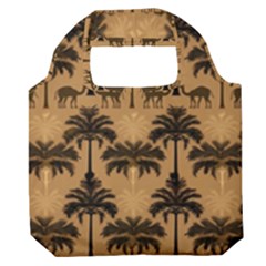 Camel Palm Tree Patern Premium Foldable Grocery Recycle Bag by Jatiart