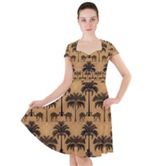 Background Abstract Pattern Design Cap Sleeve Midi Dress by Jatiart