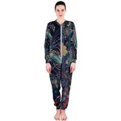 Vintage Peacock Feather Onepiece Jumpsuit (ladies) by Jatiart