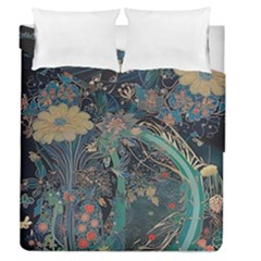 Vintage Peacock Feather Duvet Cover Double Side (queen Size) by Jatiart