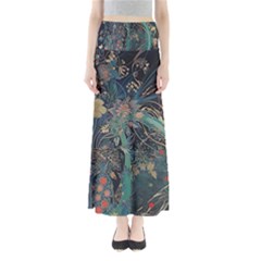 Bird Flower Tree Forest Full Length Maxi Skirt