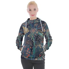 Vintage Peacock Feather Women s Hooded Pullover