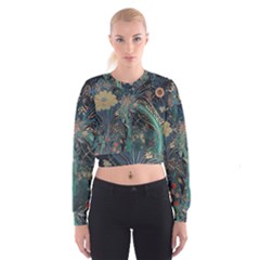 Flowers Trees Forest Cropped Sweatshirt