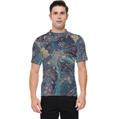 Vintage Peacock Feather Men s Short Sleeve Rash Guard