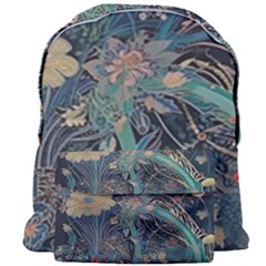 Vintage Peacock Feather Giant Full Print Backpack by Jatiart