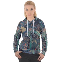 Vintage Peacock Feather Women s Overhead Hoodie